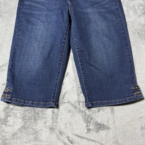 VTG Y2K Levi's 515 Skimmer Dark Wash Capri Jeans Womens 6 Retro Indie - Picture 2 of 11